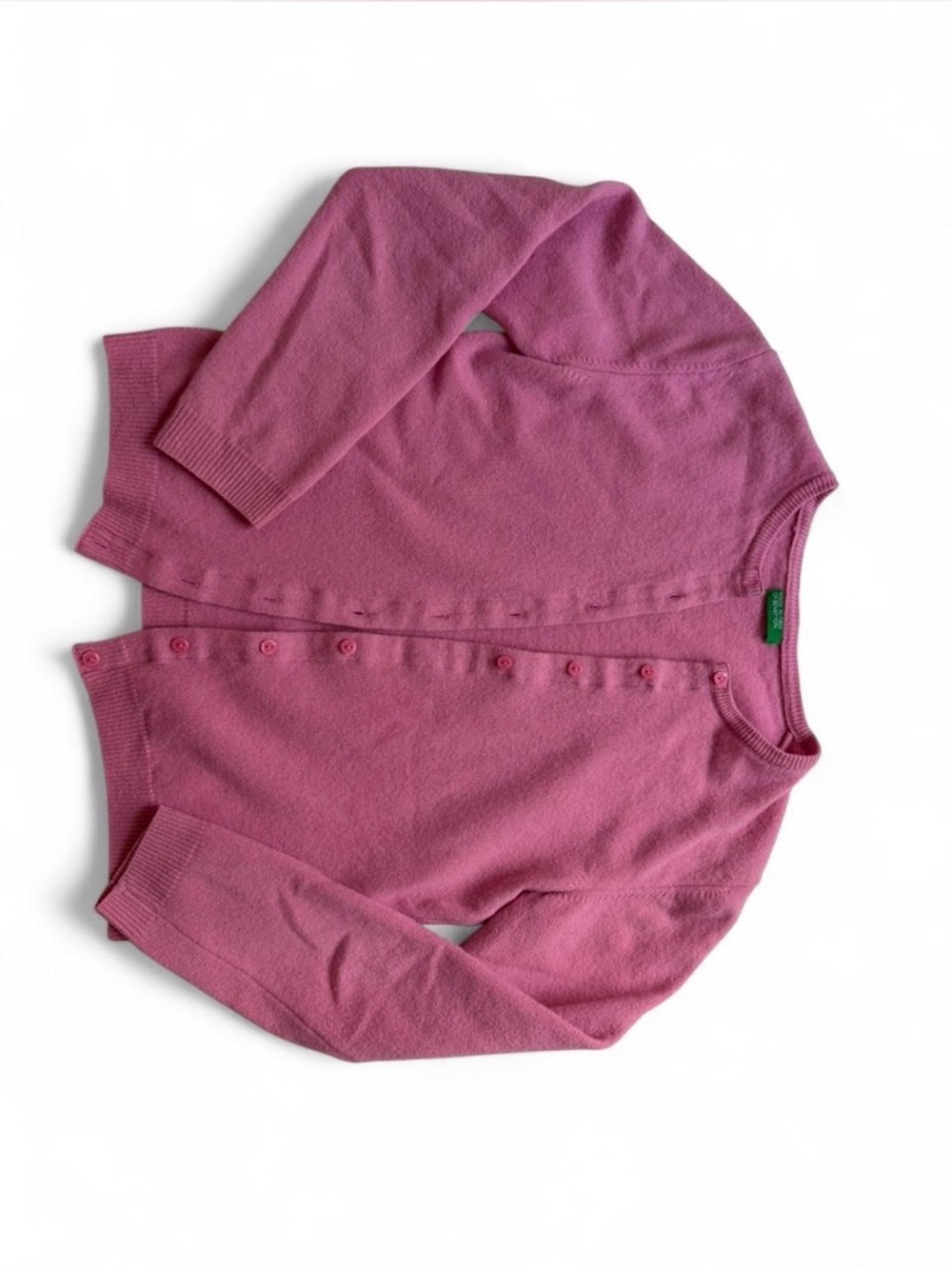 Benetton Pink Wool Knit Crewneck Sweater
